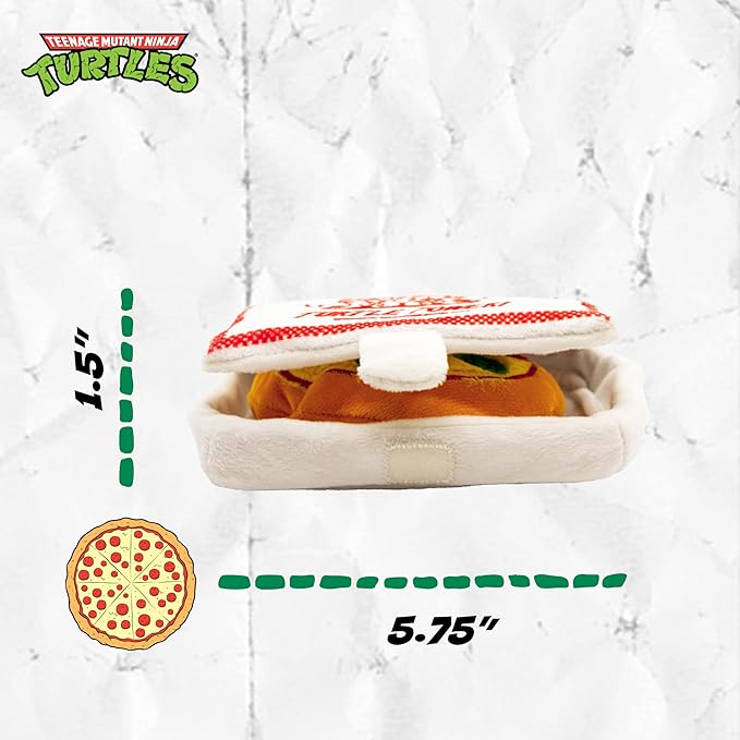 design LAB, Inc. Teenage Mutant Ninja Turtle Official Merchandise | TMNT Toys | Nesting Plush Dog Toy | Pizza Box with Pizza Slices | Great for Interactive Play