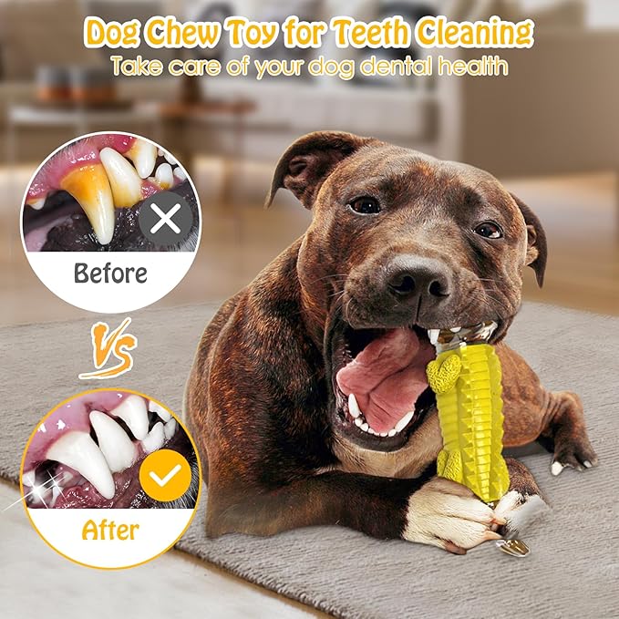 Indestructible Dog Chew Toys for Aggressive Chewers - Boredom and Stimulating Dog Toys for Small/Medium/Large Breed for Teeth Cleaning and Training