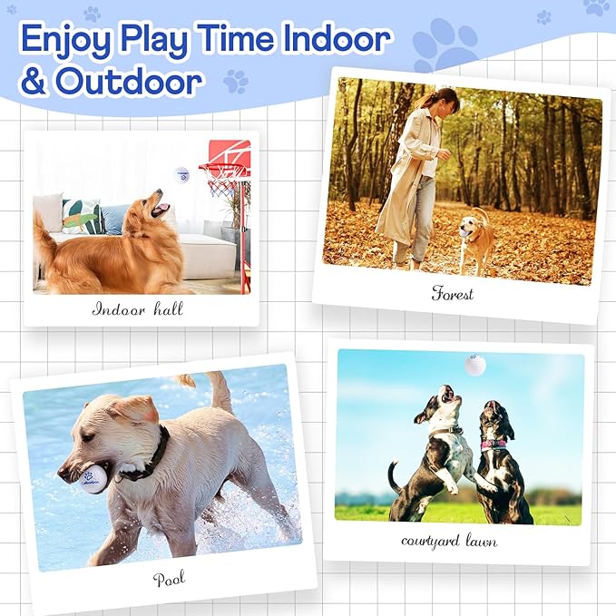 Durable Dog Balls - Tough Chew-Resistant TPU Fetch Toys for Aggressive Chewers, Puppies to Large Breeds - Floating Water & Dental Teeth Cleaning Balls (2.5 Inch,3-Pack, White)