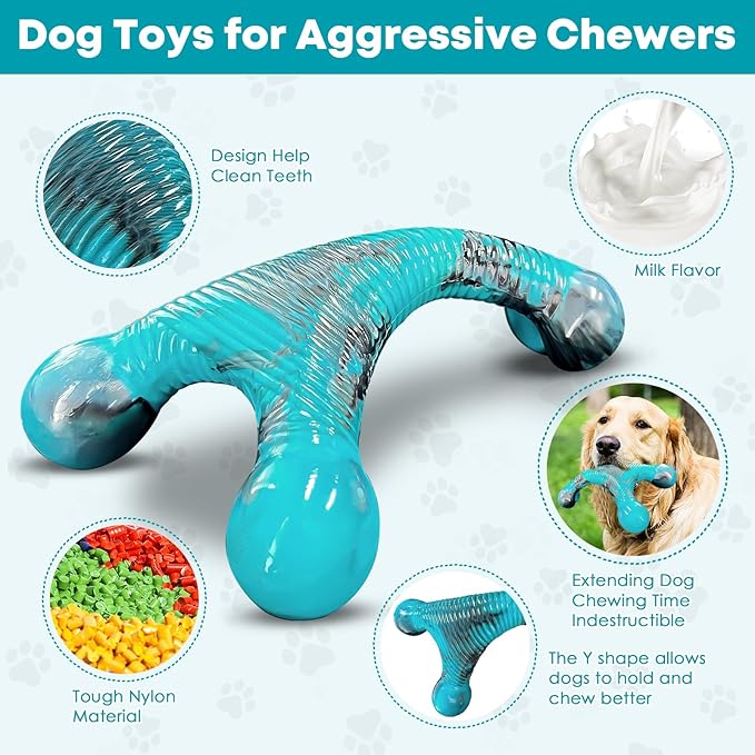 Dog Chew Toy for Aggressive Chewers, Indestructible Tough Dog Toys for Large/Medium/Super Chewer Dogs