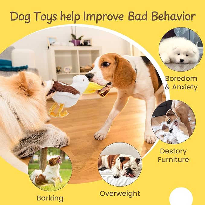 Nocciola Pelican & Fish Plush Toy for Dogs, 2 in 1 Design with Squeakers and Crinkle Paper, Mental Stimulation Puzzle Toy for Small Medium Dogs to Relieve Boredom & Anxiety