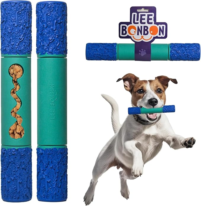 Indestructible Dog Chew Toy – Tough Rubber Stick for Aggressive Chewers, Safe & Treat-Fillable, Teething Toy for Large Breed & Puppies
