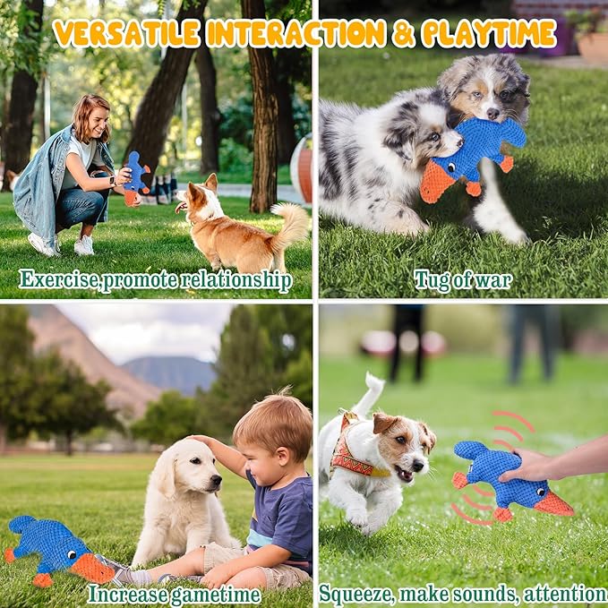 Vitscan Squeaky Dog Toys for Aggressive Chewers Large Breed, Large Dog Toys for Big Dogs, Stuffed Platypus Tough Plush Dog Toy,Interactive Dog Chew Toy/Puppy Chew Toys/Pet Toys for Small Dogs