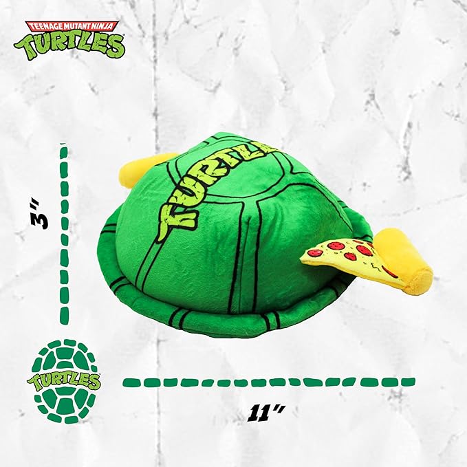 design LAB, Inc. Teenage Mutant Ninja Turtle Official Merchandise | TMNT Toys | Nesting Plush Dog Toy | Turtle Shell with Pepperoni Pup Pizza| Great for Interactive Play