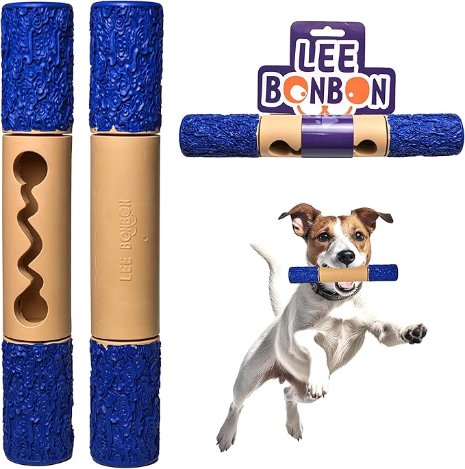 Indestructible Dog Chew Toy – Tough Rubber Stick for Aggressive Chewers, Safe & Treat-Fillable, Teething Toy for Large Breed & Puppies