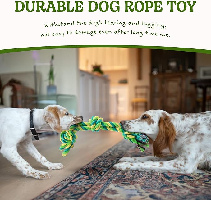 SHARLOVY Dog Rope Toy for Medium Dogs, 2 Pack Heavy Duty Dog Chew Toys for Aggressive Chewers, Interactive Tug of War Dog Toys for Medium to Large Breed