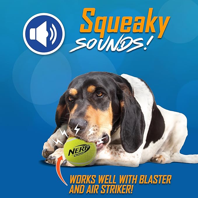 Nerf Dog 16-Piece Dog Toy Gift Set, Includes 16 2.5in Squeak Tennis Balls and a 10.25in Bucket, Nerf Tough Material, Green