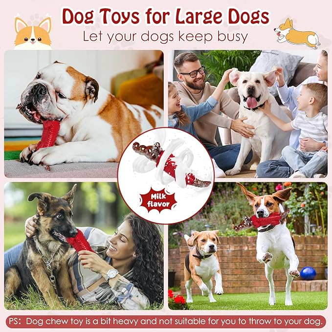 Dog Toys for Aggressive Chewers - Indestructible Dog Toy to Keep Them Busy & Reduce Boredom for Small/Medium/Large Breed