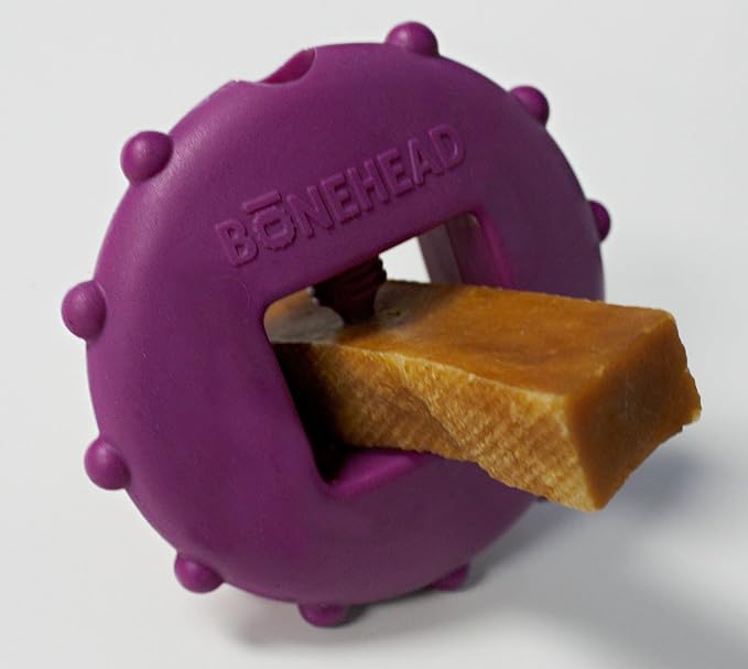 Himalayan Dog Chew Bonehead, Small Dog Chew Holder, Secures Yak Chews and Bully Sticks, Durable Nylon Dog Treat Holder, Safe Chew Toy for Puppies and Small Dogs, Safe Chewing Accessory, 1 Dog Toy