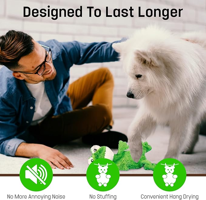 FGA MARKETPLACE Frog-Pink Rabbit Flat NO Stuffing NO Squeak Plush Dog Toy, Funny Style Will Entertain Your Pet for Hours, Recommended for Small and Medium Dog 21 INCH Long