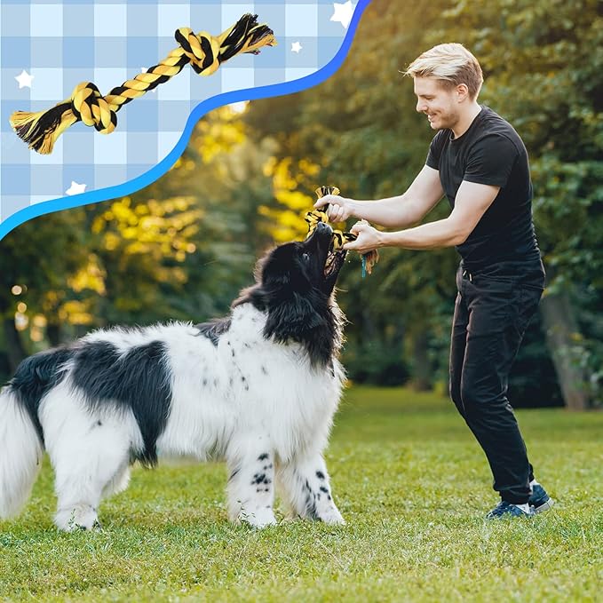 Wettarn 15-Piece Dog Rope Toys - Heavy Duty Cotton, Tough Tug Toys for Aggressive Chewers, Medium to Large Breeds, Puppy Teeth Cleaning, 5 Types