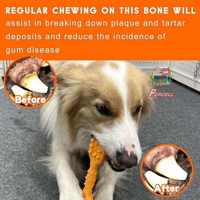 7-1/2" Dog Chew Toys - Thermoplastic Rubber Dog Chew Spiral Bone with Chicken Flavor, for Medium Large Dogs (Chicken)