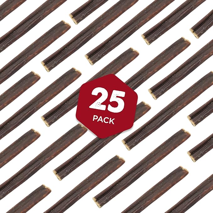 Best Bully Sticks 6 Inch Gullet Sticks - 25 Count (Pack of 1) - Natural, Thin, Hollow Esophagus Snack, Rawhide Alternative