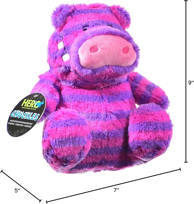 Hero - Chuckles Hippo Plush Dog Toy - Dog Squeaky Toys - Durable Stuffed Animal with 3 in 1 Squeaker