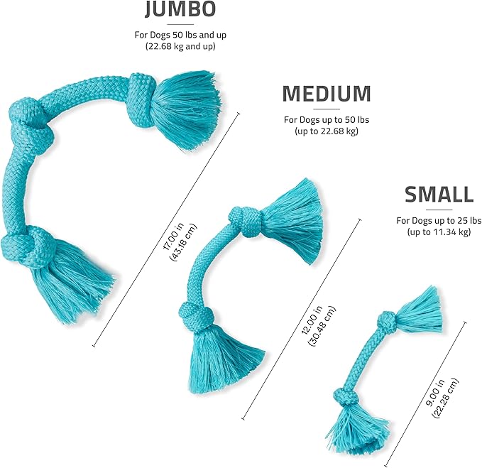 Playology Rope Toys for Dogs | Tug of War Dog Toy for Aggressive Chewers | Peanut Butter Scented Dog Toys | Jumbo Rope Toy for Interactive Play