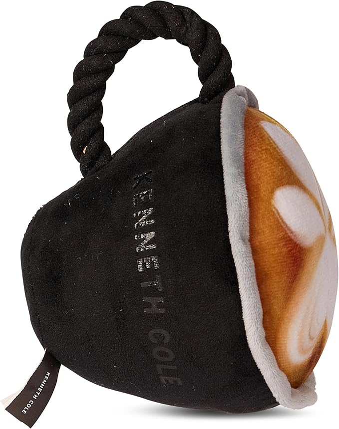 Kenneth Cole Plush Dog Toys - Pizza, Hot Dog & Coffee Cup - Stylish, Durable Squeaky Toys for Small & Medium Dogs