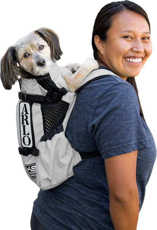 K9 Sport Sack Air 2 - X-Small, Light Grey - Ideal for Dogs with 9-12” Back Length - Durable, Breathable Backpack-Style Carrier - Perfect for Walks, Short Hikes & Public Transportation