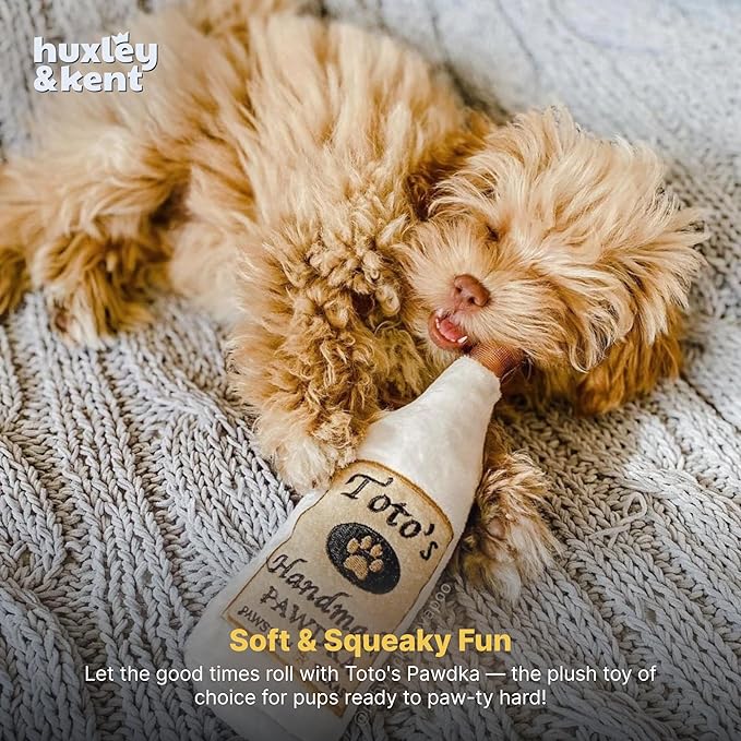 Huxley & Kent Funny Dog Toy w/Squeaker – Power Plush Squeaky Dog Toys for Small, Medium & Large Dogs – Soft Stuffed Animal for Indoor Play & Fetch - Toto's Pawdka, Large