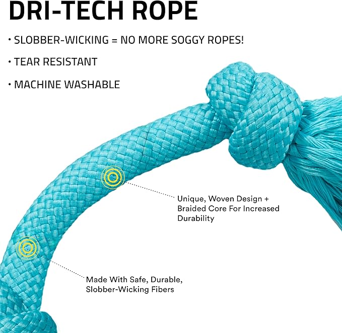 Playology Rope Toys for Dogs | Tug of War Dog Toy for Aggressive Chewers | Peanut Butter Scented Dog Toys | Medium Rope Toy for Interactive Play