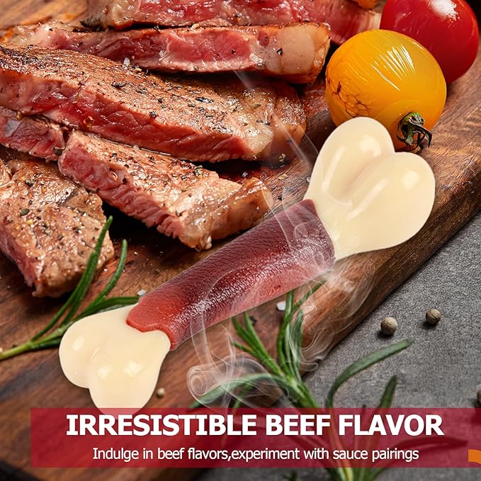 Durable Dog Chew Toy for Aggressive Chewers - Tough Nylon Bone for Medium & Large Dogs, Long-Lasting Indestructible Dog Toy with Real Beef Flavor, Reduces Anxiety & Promotes Dental Health (A)