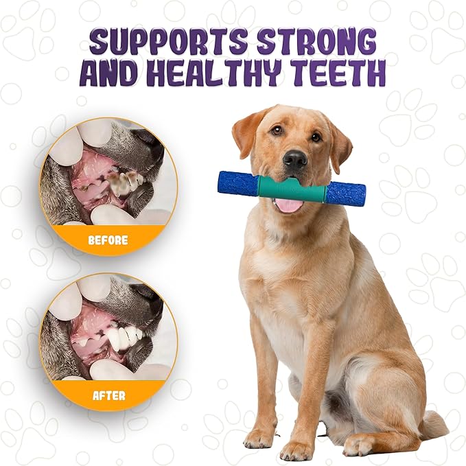 Indestructible Dog Chew Toy – Tough Rubber Stick for Aggressive Chewers, Safe & Treat-Fillable, Teething Toy for Large Breed & Puppies