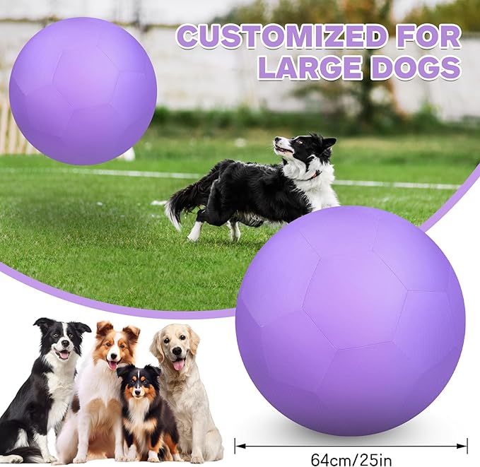 25" Herding Ball for Dogs and Horses, Durable Waterproof Dog Toy, Dual-Layer Large Interactive Pet Play Ball for Australian Shepherds, Cattle Dogs, Collies, and All Herding Breeds (Purple)