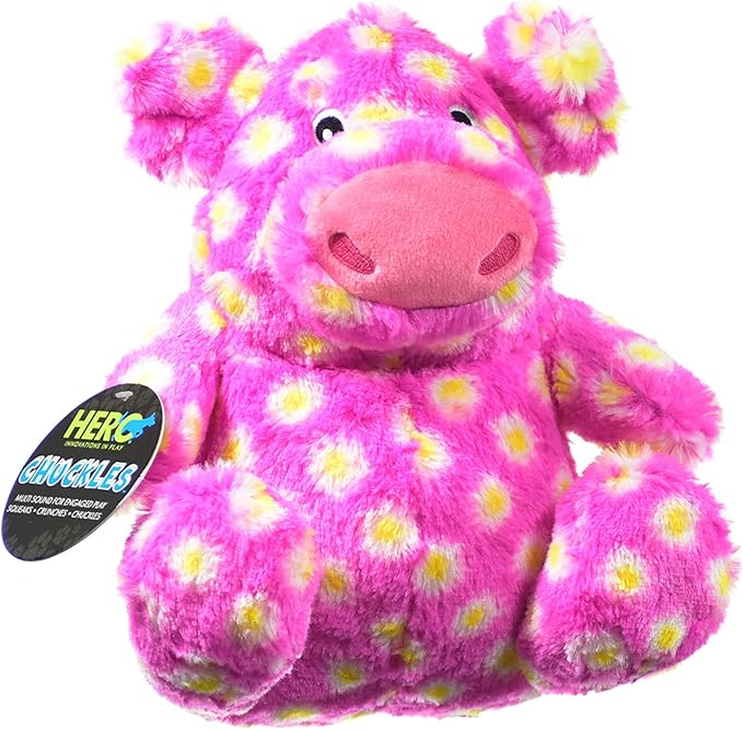 Hero - Chuckles Polka-Dotted Pig Plush Dog Toy - Dog Squeaky Toys - Durable Stuffed Animal with 3 in 1 Squeaker