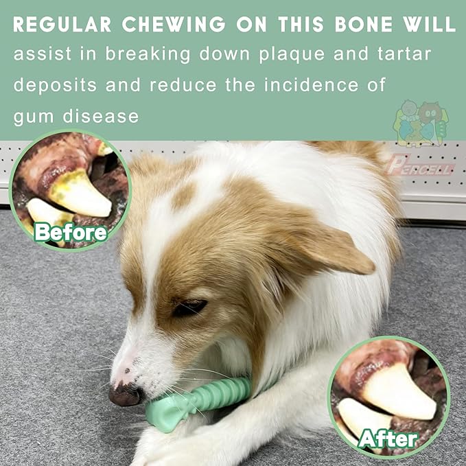 7-1/2" Dog Chew Toys - Thermoplastic Rubber Dog Chew Spiral Bone with Hami Melon Flavor, for Medium Large Dogs (Hami Melon)