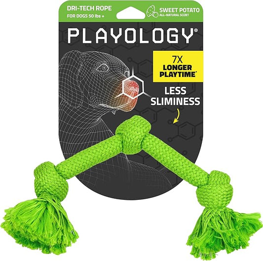 Playology Rope Toys for Dogs | Tug of War Dog Toy for Aggressive Chewers | Sweet Potato Scented Dog Toys | Jumbo Rope Toy for Interactive Play