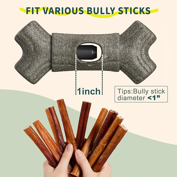 Bully Stick Holder for Dogs Improved Safety Dog Chew Holder for Ultimate Secure Fixation Device to Prevent Swallowing of Fits Various Bully Sticks and Dog Sizes