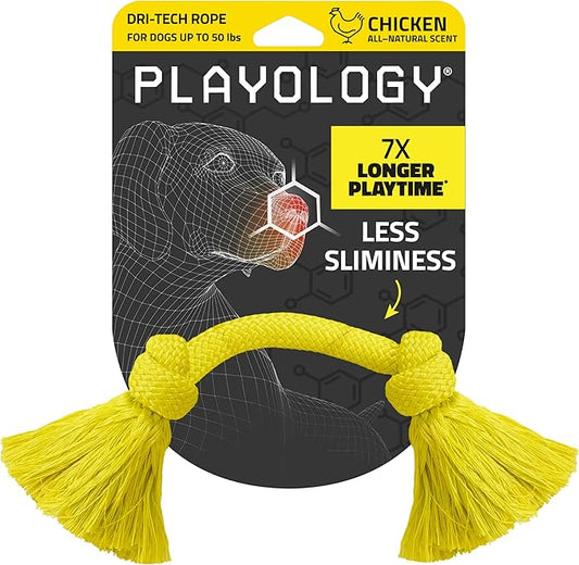 Playology Rope Toys for Dogs | Tug of War Dog Toy for Aggressive Chewers | Chicken Scented Dog Toys | Medium Rope Toy for Interactive Play