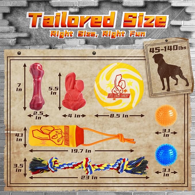 Heavy Duty Various Dog Chew Toys for Aggressive Chewers, 9 Pack Indestructible Large Dog Toy Include Tug Chew & Rope Toys, Squeaky Toys for Medium Large Breed Dogs(for Powerful Chewers)