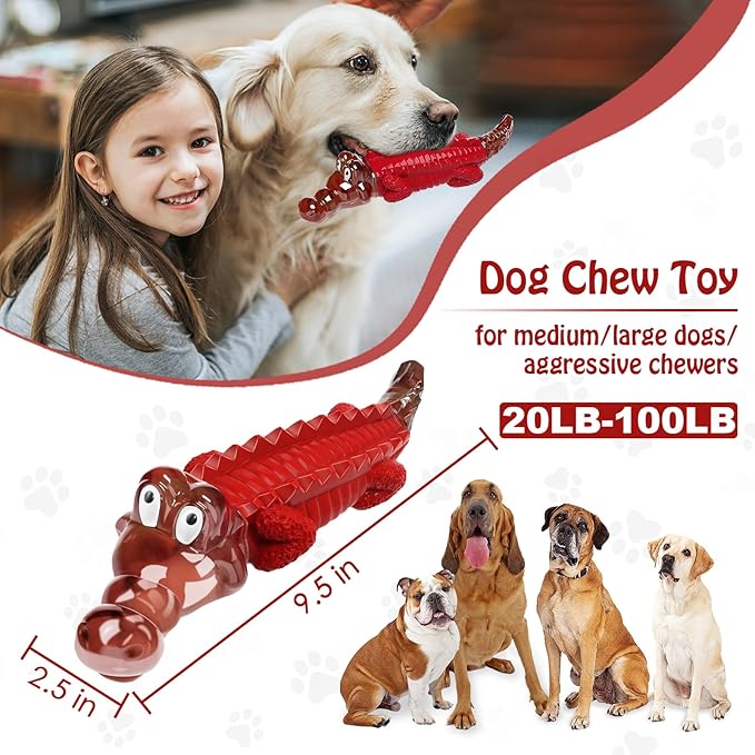 Dog Toys for Aggressive Chewers - Indestructible Dog Toy to Keep Them Busy & Reduce Boredom for Small/Medium/Large Breed