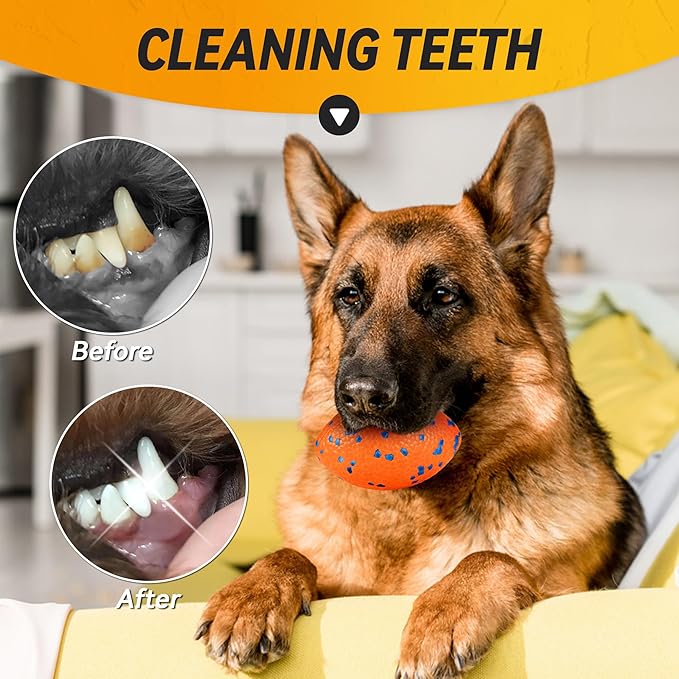 5.5 Inches Balls for Dogs, Durable Dog Football Toys for Aggressive Chewers, Large Rugby Balls, Floating Dog Toys for Water Fetch for Medium and Large Breed, Orange