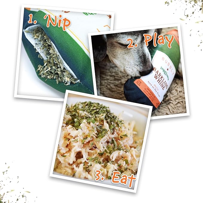 Doggijuana Refillable Juananip Toy Bundle | Barkling Whine Bundle | Funny Dog Toy Plush with Catnip and Refill | Calming Aid for Dogs | Interactive Chew Toy for Play