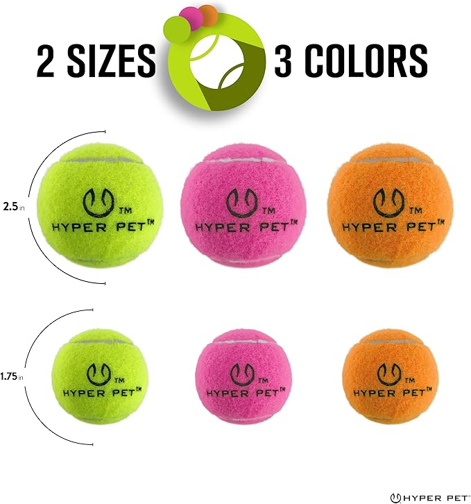 Hyper Pet Mini Tennis Balls for Dogs - 12 Pack (Dog Ball Toys for Exercise, Fetch K9 Mini Kannon K2) Interactive Toys & Tennis Balls - Great for Small Dogs