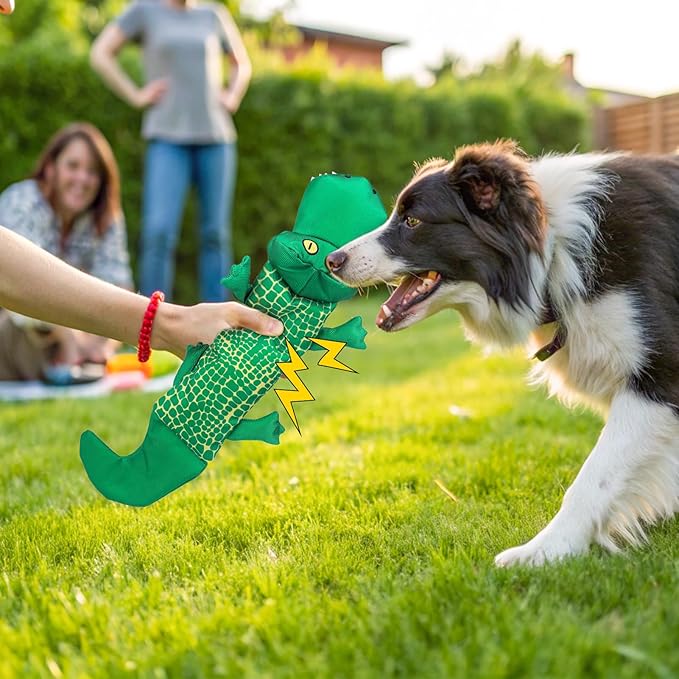 SCENEREAL Dog Water Toy for Small Medium Dogs- 2 Pack Floating Dog Toys Squeaky Toys for Pool Fetch, Crocodile & Snake Shape Durable Pet Chew Toy Summer Outdoor Interactive Play