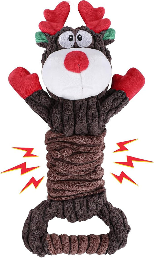 Dog Toys with Squeaker, Plush Stuffed Animals Toys for Aggressive Chewers, Cute Squeak Toys for Large Medium Small Dogs, Interactive Dog Chew Toys, Durable Plush Dog Toys for Puppy Teething