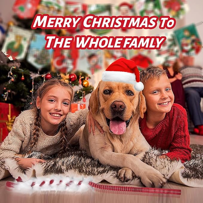 wodoca Christmas Dog Tug Toys Dog Rope Toys Pets Puppy Aggressive Chewers Toys Xmas Pet Gifts, Easy to GRAP Large Dogs Chew Toy Ideal for Training for Puppy, Middle Dogs Play Hand Made (Red)