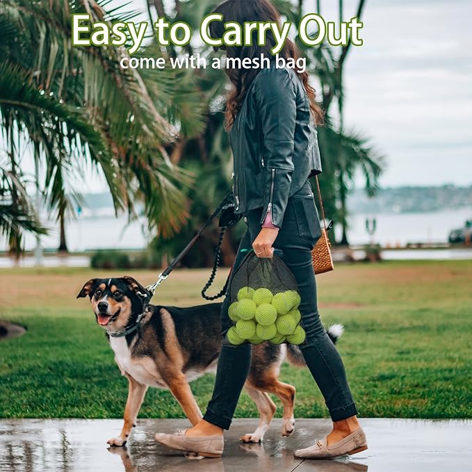 Magicorange Dog Tennis Balls, 20 Pack 2.5 inch Floatable Squeaky Tennis Balls for Fetch Exercise, Natural Rubber Squeaky Dog Balls Training Safe (Yellow, 2.5inch)