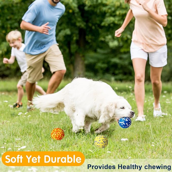 Leyndo 10 Pack Dog Balls for Aggressive Chewers 2.5" Interactive Dog Tennis Ball Durable Teething Chew Toys Lightweight Floating Bouncy Balls for Fetch Game Large Medium Small Canine Puppies