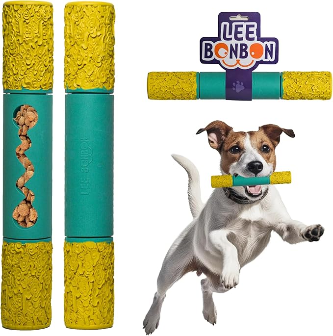 Indestructible Dog Chew Toy – Tough Rubber Stick for Aggressive Chewers, Safe & Treat-Fillable, Teething Toy for Large Breed & Puppies
