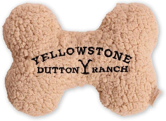 design LAB, Inc. Official Yellowstone Merchandise | Large Plush Bone Shaped Toy for Dogs | Soft, Squeaky Toys from Dutton Ranch