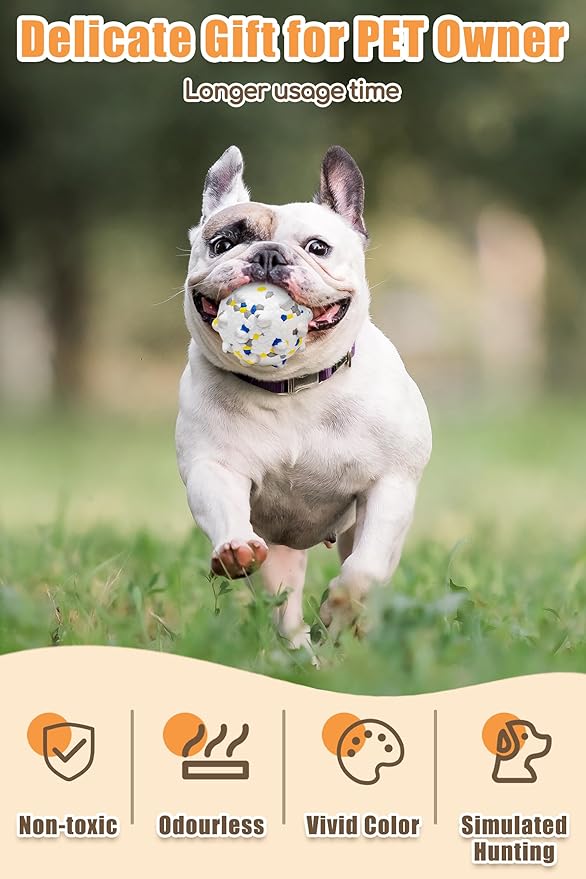 1.96'' Dog Balls for Dogs Aggressive Chewers Indestructible Tennis Durable Bouncy Interactive Dog Toy Balls for Fetch Game Floating Training(White Small)