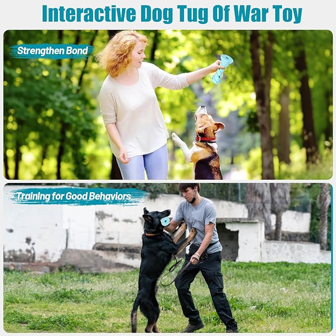 Interactive Dog Puzzle Toy for Boredom, Rubber Chew Toy Teething Toy to Keep Them Busy, Treat Dispensing Slow Feeder, Interactive Fetch & Dental Cleaning