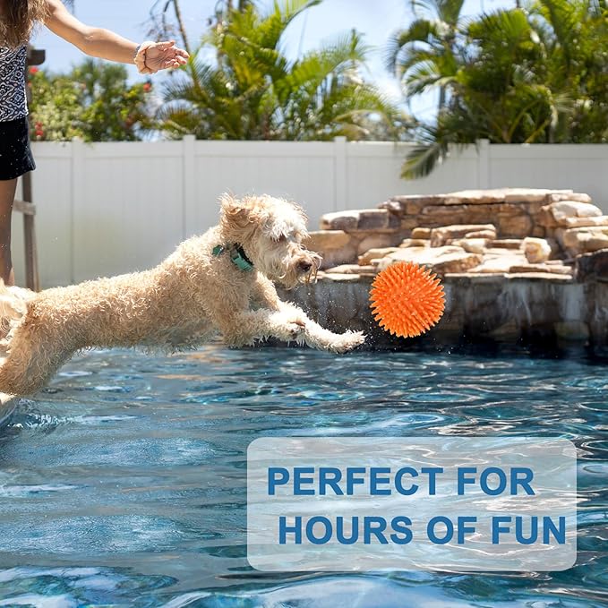 Beieverluck 6 Pack 4.5 Inch Squeaky Dog Toy Balls Spikey Dog Balls Large Dog Chew Toys for Medium Large and Small Dogs for Aggressive Chewers,6 Colors