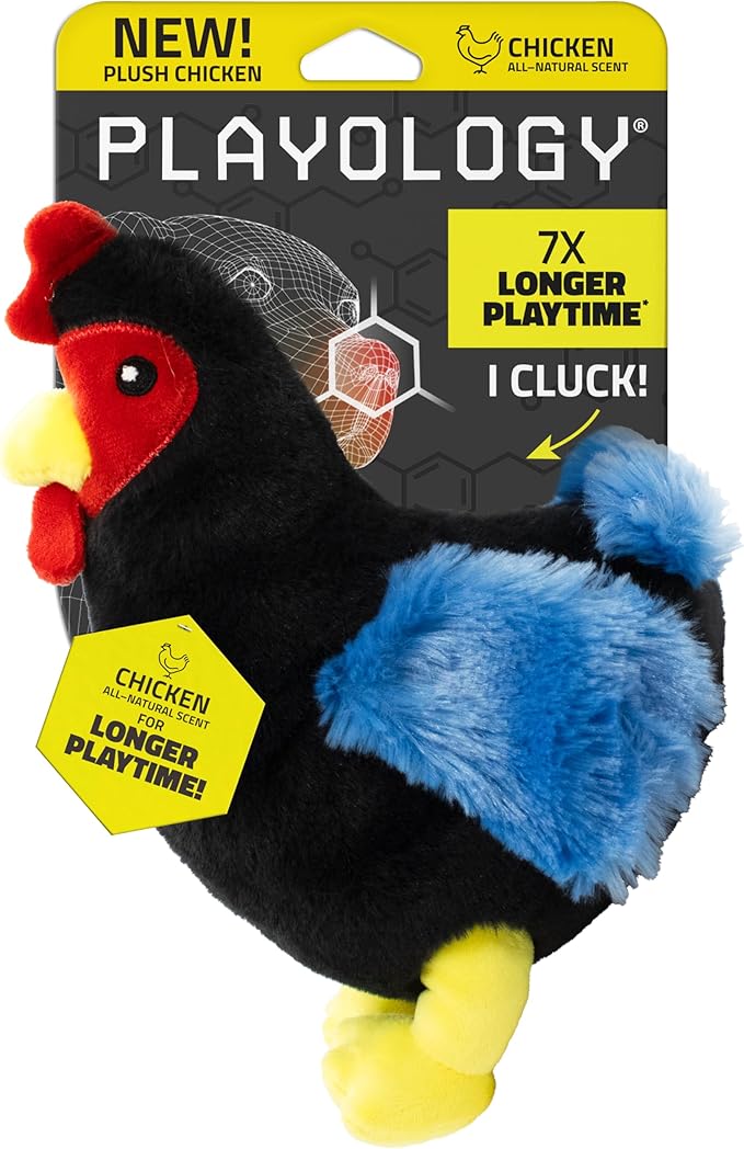 Playology Plush Toys for Dogs | Stuffed Animal Hen | Chicken Scented for Medium Dogs