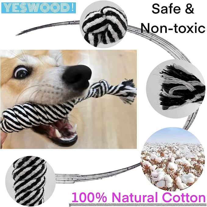 Small Dog Ropes for Aggressive Chewers Puppy Chew Toys Small Soft Rope for Teething Tug of War Dog Toy Small Breed Rope Candy for Small and Medium Dogs 0-80 Pounds（4-Pack）