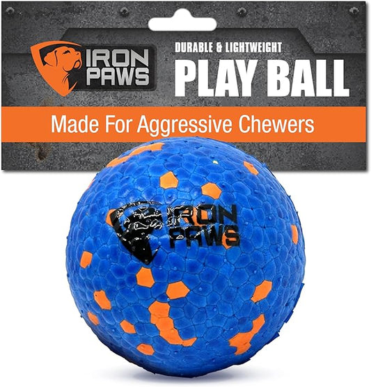 Indestructible Dog Ball, Blue - Tough Dog Toy for Aggressive Chewers, Great for Indoor and Outdoor Play, Soft Dog Toy for Fetch