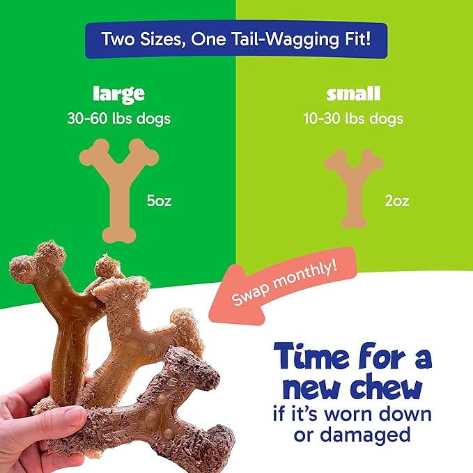 Chew'ems Durable Chew Toys for Small Dogs | Long-Lasting & Flavorful Chew Dog Toys, Small Dog Breeds | Salmon-Flavored